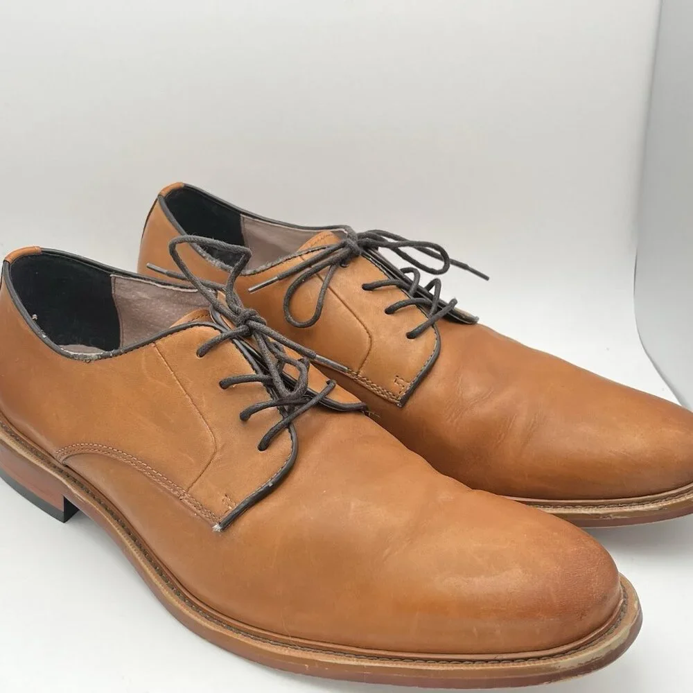 Banana Republic Brown Leather Oxfords Ortholite Dress Derby Shoes Men's 11.5M